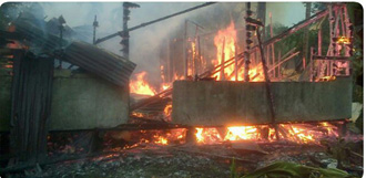 Rumah H Jamadi Warga Kateman Hangus Dilalap Api